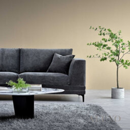 Aluxo Lenox Modern Boucle 3 Seater Sofa Steel Mermaid Velvet Grey Soft Deep Cushion Set - thumbnail 3