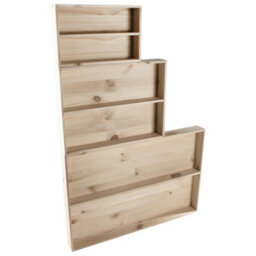 Woodeedoo Set Of 3 Wall Mounted 2 Tier Shallow Wooden Display Shelves Unfinished Pine For Craft Decoration Miniatures Storage Use - thumbnail 9