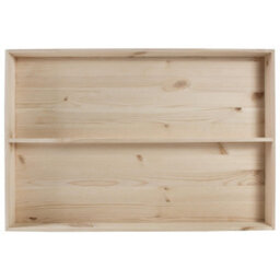 Woodeedoo Set Of 3 Wall Mounted 2 Tier Shallow Wooden Display Shelves Unfinished Pine For Craft Decoration Miniatures Storage Use - thumbnail 2