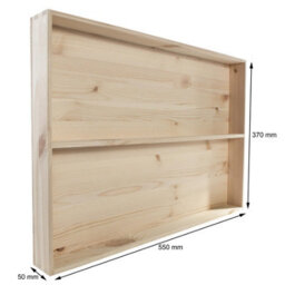 Woodeedoo Set Of 3 Wall Mounted 2 Tier Shallow Wooden Display Shelves Unfinished Pine For Craft Decoration Miniatures Storage Use - thumbnail 7