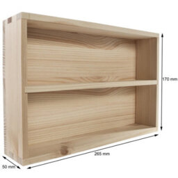 Woodeedoo Set Of 3 Wall Mounted 2 Tier Shallow Wooden Display Shelves Unfinished Pine For Craft Decoration Miniatures Storage Use - thumbnail 6