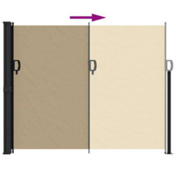 Walplus Retractable Side Awning Garden Sun Shade Canopy Gazebo For Back Door, Porch, Patio Beige 160X500 Cm - thumbnail 5