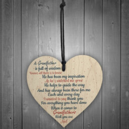 Red Ocean Thank You Gifts For Him Grandad Grandpa Wooden Heart Dad Birthday Gifts From Grandchildren - thumbnail 2