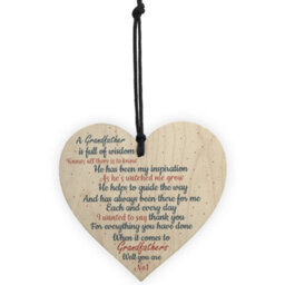 Red Ocean Thank You Gifts For Him Grandad Grandpa Wooden Heart Dad Birthday Gifts From Grandchildren - thumbnail 5