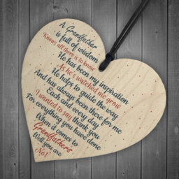 Red Ocean Thank You Gifts For Him Grandad Grandpa Wooden Heart Dad Birthday Gifts From Grandchildren - thumbnail 6