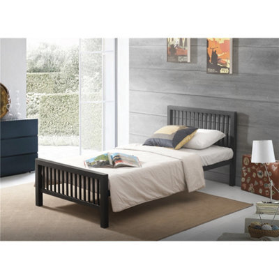 TL Beds Oriental Shaker Style Black Metal Bed Frame - Single 3Ft
