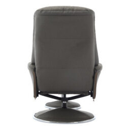 Morris Living The Lyon - Genuine Leather Swivel Recliner Chair & Footstool In Cinder Grey - thumbnail 7