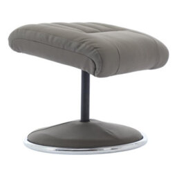 Morris Living The Lyon - Genuine Leather Swivel Recliner Chair & Footstool In Cinder Grey - thumbnail 9