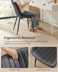 LEDREM Dining Chairs Set Of 2, Upholstered Kitchen Chairs, Max. Load 120 Kg, Steel Legs - thumbnail 5