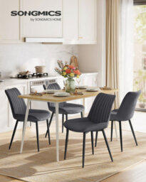 LEDREM Dining Chairs Set Of 2, Upholstered Kitchen Chairs, Max. Load 120 Kg, Steel Legs - thumbnail 3