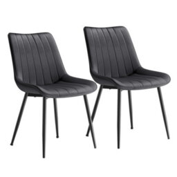 LEDREM Dining Chairs Set Of 2, Upholstered Kitchen Chairs, Max. Load 120 Kg, Steel Legs - thumbnail 2
