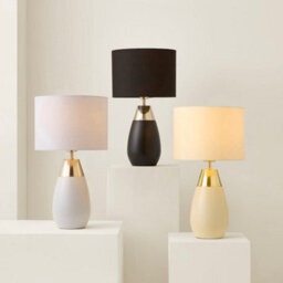 Valuelights Hurst Cream Large Touch Table Lamp With Matching Drum Lamp Shade - thumbnail 6