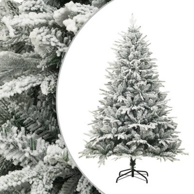 Berkfield Artificial Christmas Tree With Flocked Snow Green 180 Cm Pvc&pe - image 1