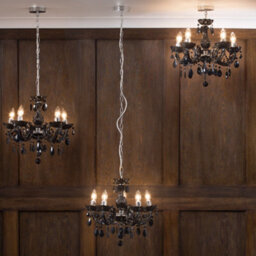 Litecraft Marie Therese Black 5 Light Chandelier - thumbnail 5