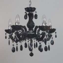 Litecraft Marie Therese Black 5 Light Chandelier - thumbnail 4