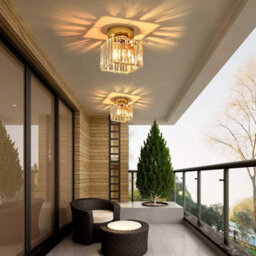 Set Of 2 Modern Ceiling Lights Small Crystal Flush Mount Chandelier For Entryway, Hallway, Kitchen - thumbnail 6