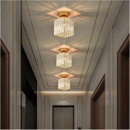 Set Of 2 Modern Ceiling Lights Small Crystal Flush Mount Chandelier For Entryway, Hallway, Kitchen - thumbnail 2