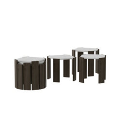 Decorotika Lori 3-Pieces Nesting Table Coffee Table Cocktail Table Set - White And Walnut Pattern - thumbnail 3