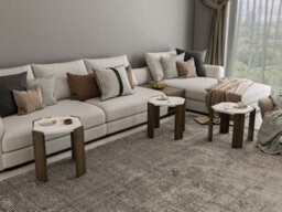 Decorotika Lori 3-Pieces Nesting Table Coffee Table Cocktail Table Set - White And Walnut Pattern - thumbnail 2
