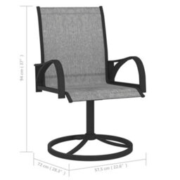 Berkfield Garden Swivel Chairs 2 Pcs Textilene And Steel Grey - thumbnail 7