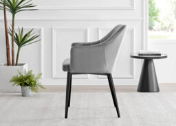 Furniturebox Imperia White High Gloss 6 Seater Dining Table With Structural 2 Plinth Column Legs 6 Grey Velvet Black Leg Calla Art Deco Chairs - thumbnail 9