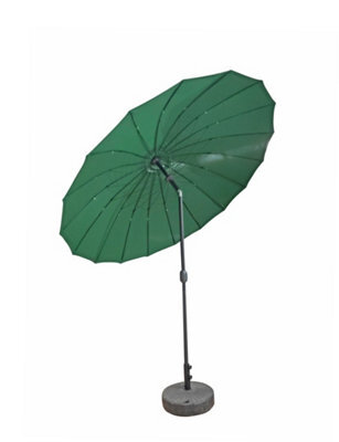 Signature Weave 2.7M Shanghai Parasol Sun Shade Umbrella With Tilt Green Canopy - image 1