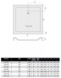 UK Bathrooms Essentials Ukbathrooms Essentials 760X760mm Square Stone Resin Shower Tray With Waste - thumbnail 3