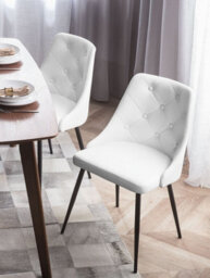 Beliani Set Of 2 Dining Chairs Valerie Faux Leather White - thumbnail 2