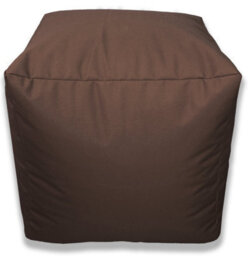 Beautiful Beanbags Beanbag Cube Footstool - Water-Resistant Bean Bag Pouffe For Indoor Or Outdoor Use - Brown