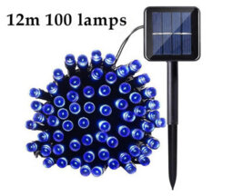 Amorly 12M Blue Solar Garden Lights,100Led Solar Powered String Lights,waterproof Outdoor Decorative Lights For Patio Yard Wedding Party - thumbnail 4