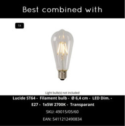 Lucide Römer Cottage Wall Light - 1Xe27 - Cream - thumbnail 7