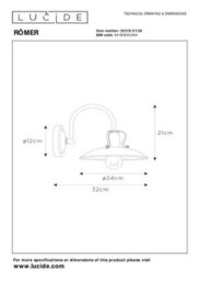 Lucide Römer Cottage Wall Light - 1Xe27 - Cream - thumbnail 6