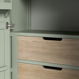 Farro Sage Kitchen Larder Unit With Washed Oak Top - By Roseland Furniture - thumbnail 7
