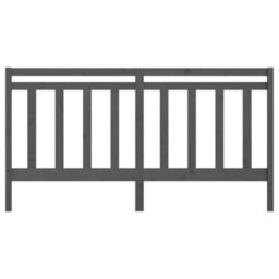 Berkfield Bed Headboard Grey 206X4X100 Cm Solid Wood Pine - thumbnail 4