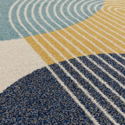 Blue Funky Modern Easy To Clean Abstract Rug For Dining Room -200Cm X 290Cm - thumbnail 2
