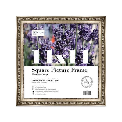 11X11 Gunmetal Ornate Picture Frame (27.9 X 27.9Cm) Poster, Photo, Artwork, Gallery Wall Or Print - image 1