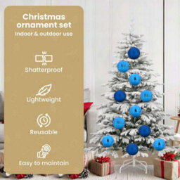 Vidaxl Christmas Bauble Set Xl 9 Pcs Blue Plastic - thumbnail 6