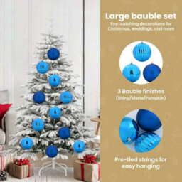 Vidaxl Christmas Bauble Set Xl 9 Pcs Blue Plastic - thumbnail 7