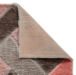 Grey Pink Modern Shaggy Easy To Clean Geometric Rug For Dining Room-120Cm X 170Cm - thumbnail 3