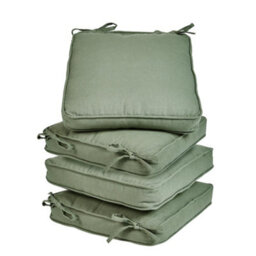 Dibor Set Of 4 Green Summer Outdoor Garden Chair Seat Pad Cushions - thumbnail 2