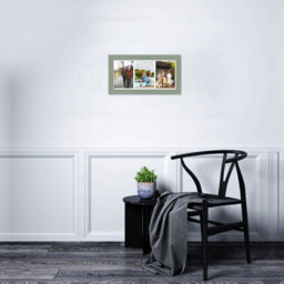 AK Frames 16X8 Green Classic Multi Photo Frame With White Mount - Holds 3 Apertures (3X) 7X5 Photos - thumbnail 3