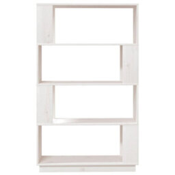 Berkfield Book Cabinet/room Divider White 80X25X132 Cm Solid Wood Pine - thumbnail 5