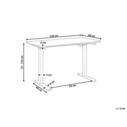 Beliani Electric Adjustable Standing Desk Grifton White 120 Cm 60 Cm - thumbnail 3