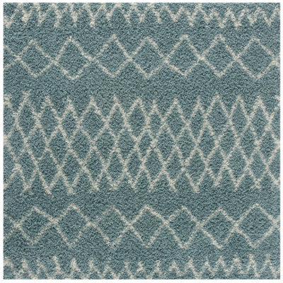 The Rugs Moroccan Shaggy Rugs And Runners Soft Fluffy Tribal Design High Pile Duck Egg Blue And Ivory Living Room Kitchen Hallway 950 - image 1