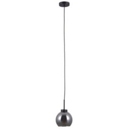 Luminosa Lighting Luminosa Scandinavian Hanging Pendant Black Matt 1 Light  With Smoky Shade, E27 - thumbnail 1