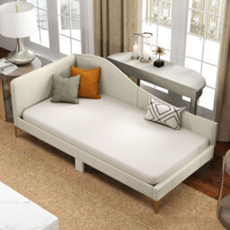 Costway Single Size Upholstered Sofa Bed Frame Daybed Rivet-Tufted Platform Bed With Metal Legs - thumbnail 3