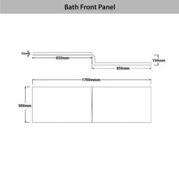 Royal Bathrooms Qubix 1700 X 850mm Left Hand L-Shaped Shower Bathtub With Mdf Gloss White Front Panel & Matt Black Towel Rail Screen - thumbnail 8
