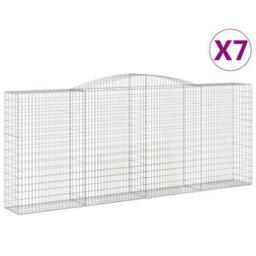Berkfield Arched Gabion Baskets 7 Pcs 400X50X160/180 Cm Galvanised Iron - thumbnail 2