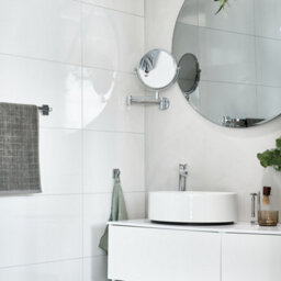 Smedbo Polished Chrome Double Sided Mirror - Wall Mounted Extendable Swing Arm Swivel 7X Magnification Bathroom Makeup Or Shaving - thumbnail 3