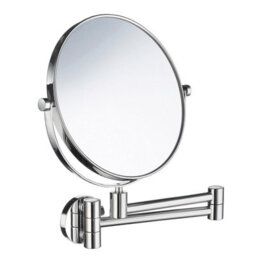 Smedbo Polished Chrome Double Sided Mirror - Wall Mounted Extendable Swing Arm Swivel 7X Magnification Bathroom Makeup Or Shaving